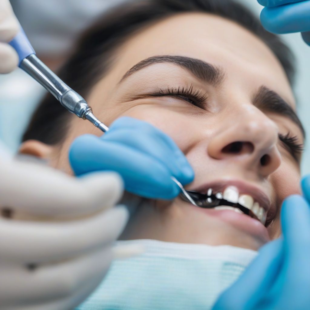 dentist examining a patient's teeth